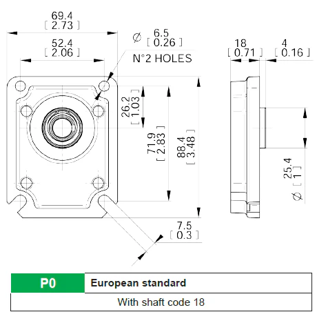 Gear Pump 1.5PE6.2D-P18P0, Group 1, European std, 6.2 cc, CW